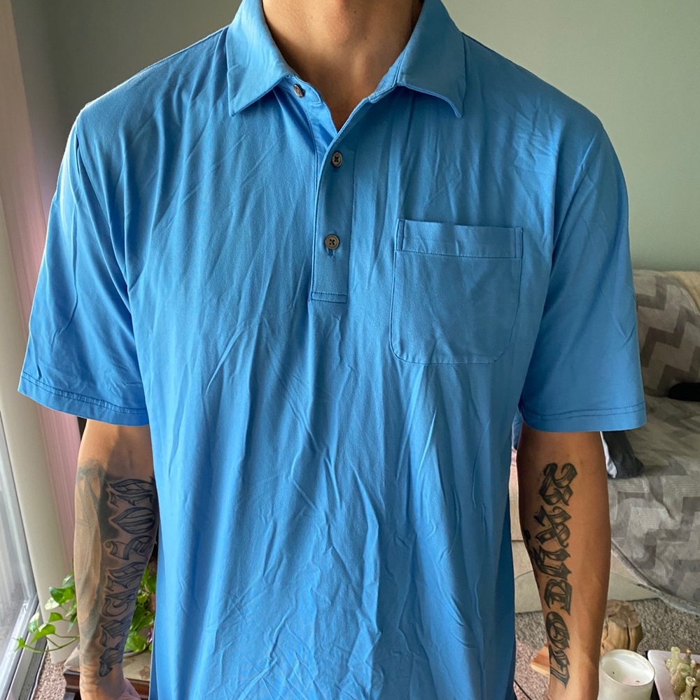 FJ FootJoy Mens Light blue Golf Shirt